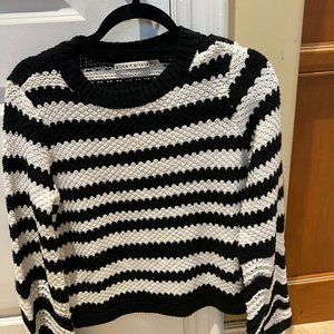 ALICE + OLIVIA | Knit Crewneck Pullover | Black and White | Size Small